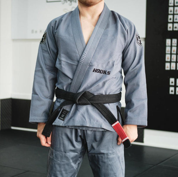 Hooks Prolight II BJJ Gi - Warm Grey w/ Black - Hooks Jiu-Jitsu