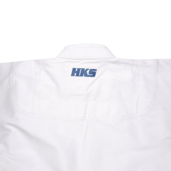 Hooks Classic BJJ Gi - White w/ Metallic Blue - Hooks Jiu-Jitsu