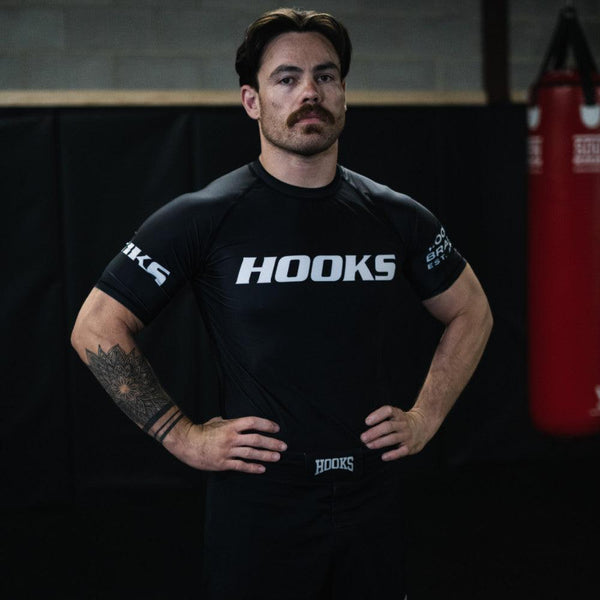 Hooks Short Sleeve Ranked Rashguard - Black - Hooks Jiu-Jitsu