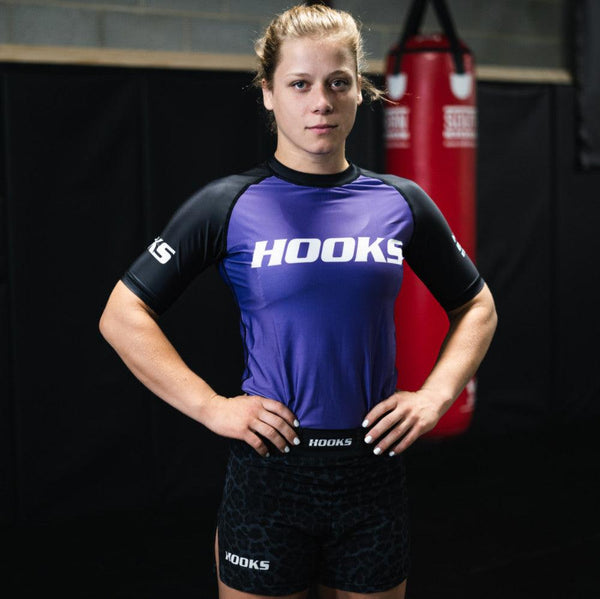 Hooks Short Sleeve Ranked Rashguard - Purple - Hooks Jiu-Jitsu