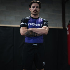 Hooks Short Sleeve Ranked Rashguard - Purple - Hooks Jiu-Jitsu