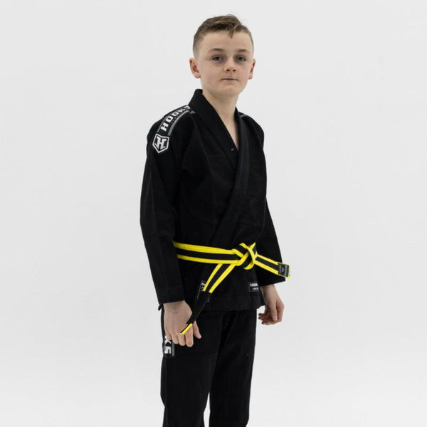 Kids Hooks Origin BJJ Gi - Black with White Belt - Hooks Jiu-Jitsu