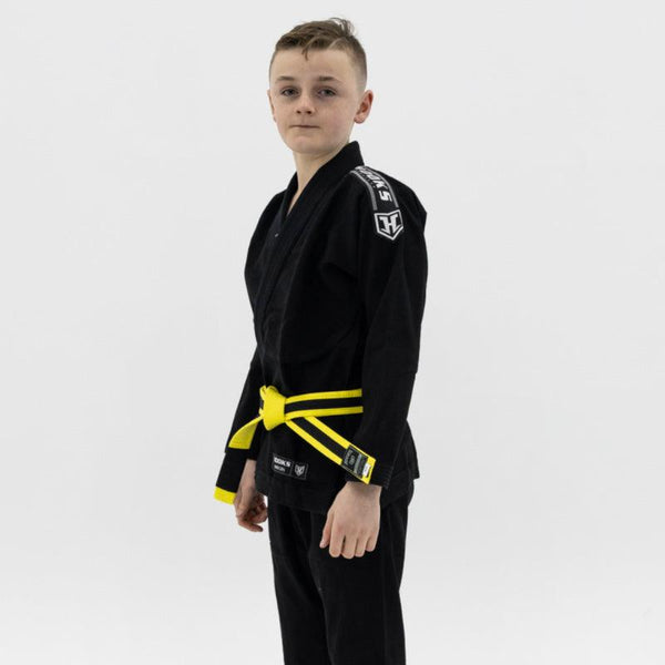 Kids Hooks Origin BJJ Gi - Black with White Belt - Hooks Jiu-Jitsu