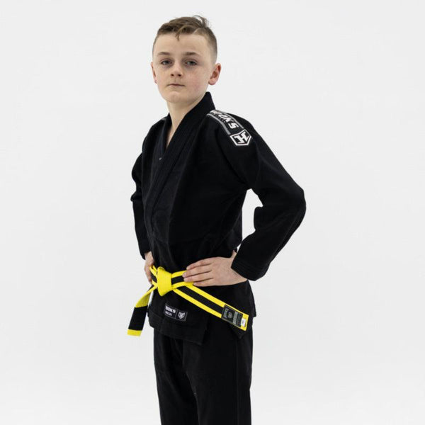 Kids Hooks Origin BJJ Gi - Black with White Belt - Hooks Jiu-Jitsu