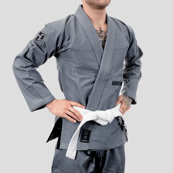 Hooks Prolight II BJJ Gi - Warm Grey w/ Black - Hooks Jiu-Jitsu