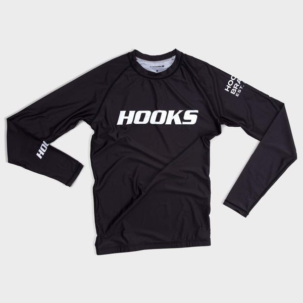 Hooks Long Sleeve Ranked Rashguard - Black - Hooks Jiu-Jitsu
