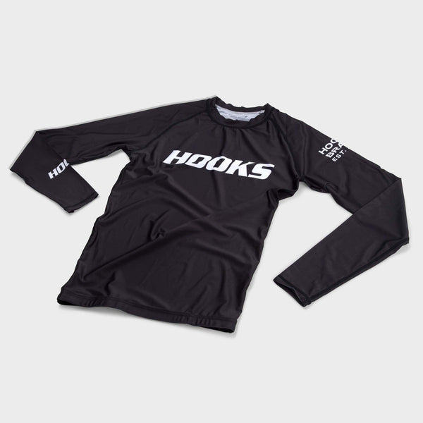 Hooks Long Sleeve Ranked Rashguard - Black - Hooks Jiu-Jitsu