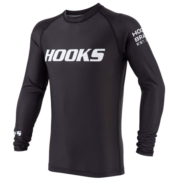 Hooks Long Sleeve Ranked Rashguard - Black - Hooks Jiu-Jitsu