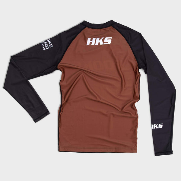 Hooks Long Sleeve Ranked Rashguard - Brown - Hooks Jiu-Jitsu