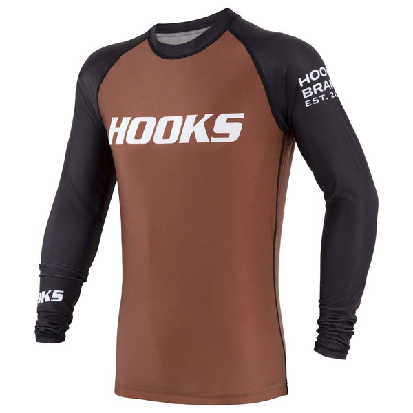 Hooks Long Sleeve Ranked Rashguard - Brown - Hooks Jiu-Jitsu