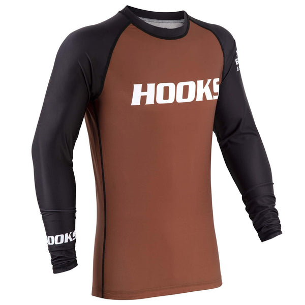 Hooks Long Sleeve Ranked Rashguard - Brown - Hooks Jiu-Jitsu