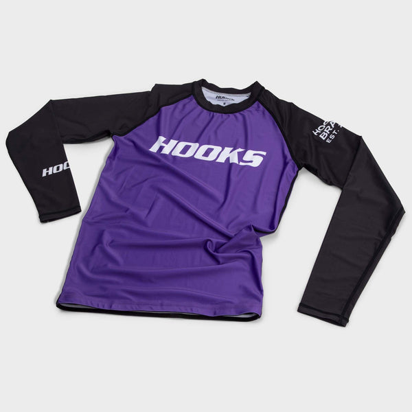 Hooks Long Sleeve Ranked Rashguard - Purple - Hooks Jiu-Jitsu