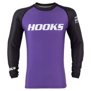 Hooks Long Sleeve Ranked Rashguard - Purple - Hooks Jiu-Jitsu