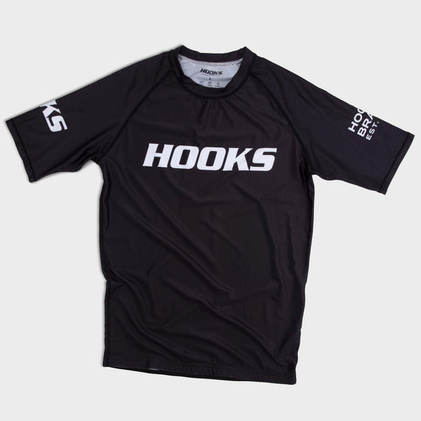 Hooks Short Sleeve Ranked Rashguard - Black - Hooks Jiu-Jitsu