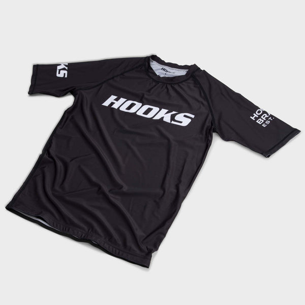 Hooks Short Sleeve Ranked Rashguard - Black - Hooks Jiu-Jitsu