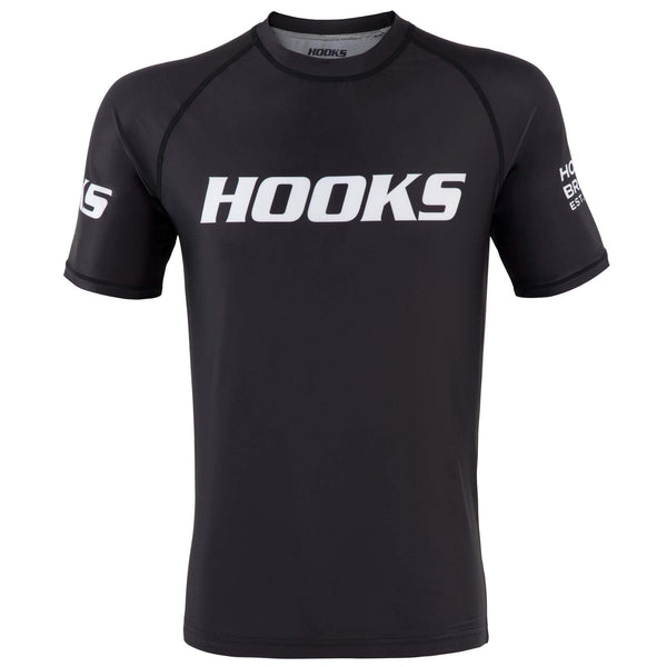 Hooks Short Sleeve Ranked Rashguard - Black - Hooks Jiu-Jitsu