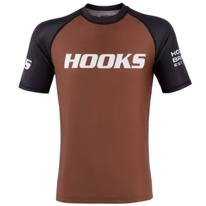 Hooks Short Sleeve Ranked Rashguard - Brown - Hooks Jiu-Jitsu