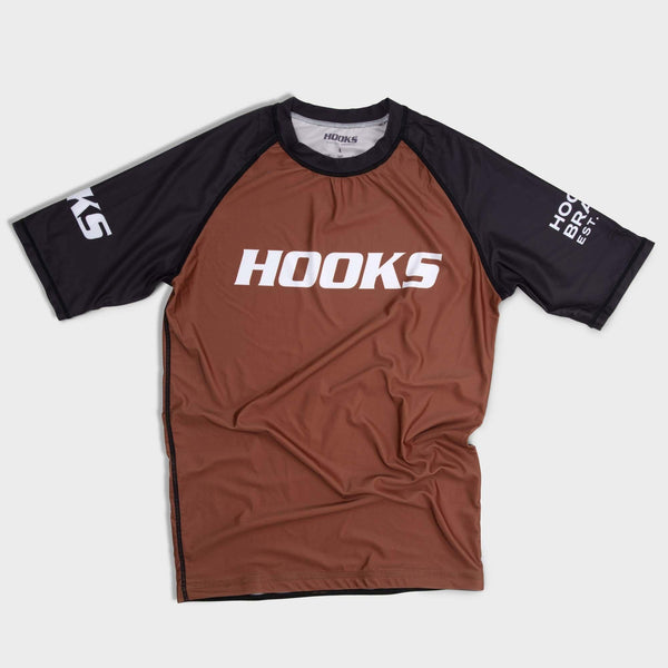 Hooks Short Sleeve Ranked Rashguard - Brown - Hooks Jiu-Jitsu
