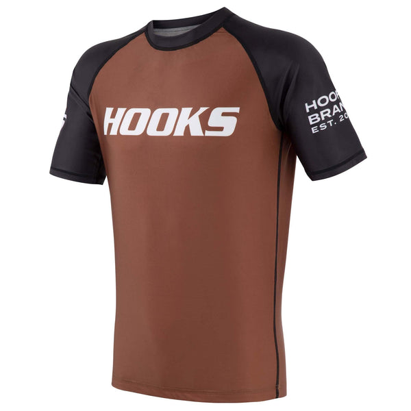 Hooks Short Sleeve Ranked Rashguard - Brown - Hooks Jiu-Jitsu