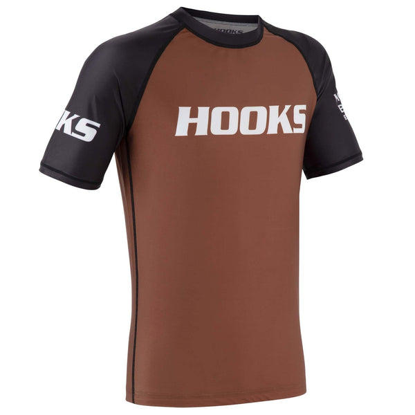 Hooks Short Sleeve Ranked Rashguard - Brown - Hooks Jiu-Jitsu