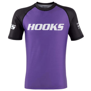 Hooks Short Sleeve Ranked Rashguard - Purple - Hooks Jiu-Jitsu