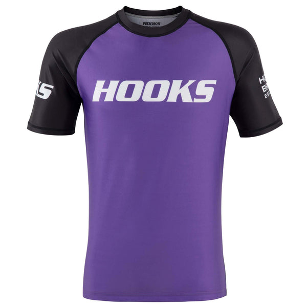 Hooks Short Sleeve Ranked Rashguard - Purple - Hooks Jiu-Jitsu