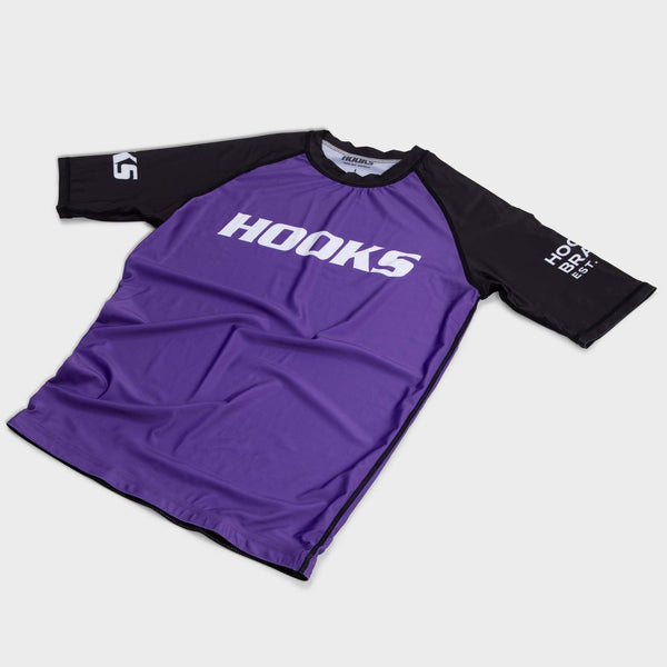 Hooks Short Sleeve Ranked Rashguard - Purple - Hooks Jiu-Jitsu
