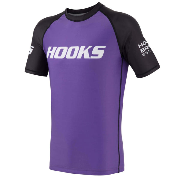Hooks Short Sleeve Ranked Rashguard - Purple - Hooks Jiu-Jitsu