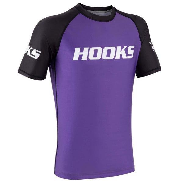 Hooks Short Sleeve Ranked Rashguard - Purple - Hooks Jiu-Jitsu