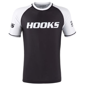 Hooks Short Sleeve Ranked Rashguard - White - Hooks Jiu-Jitsu