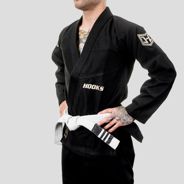 Hooks Ultra Light BJJ Gi - Black w/ Gold - Hooks Jiu-Jitsu