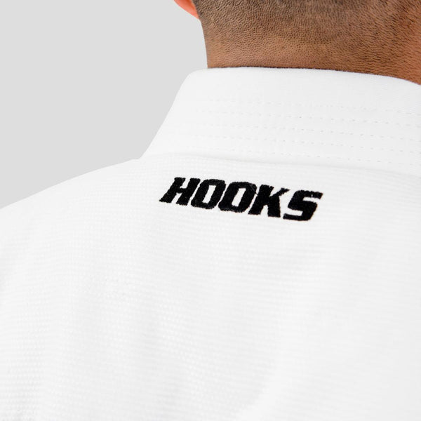 Hooks Ultra Light BJJ Gi - White w/ Black and Red - Hooks Jiu-Jitsu