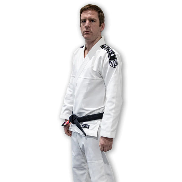 Hooks Origin BJJ Gi - White with White Belt - Hooks Jiu-Jitsu
